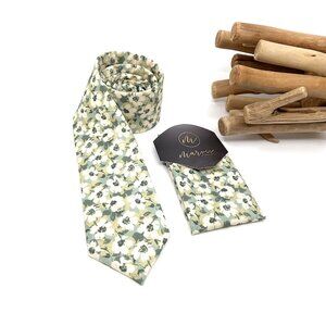 Dusty Sage Green Neck Tie, Floral Necktie, Wedding Floral Tie, Groomsmen Floral